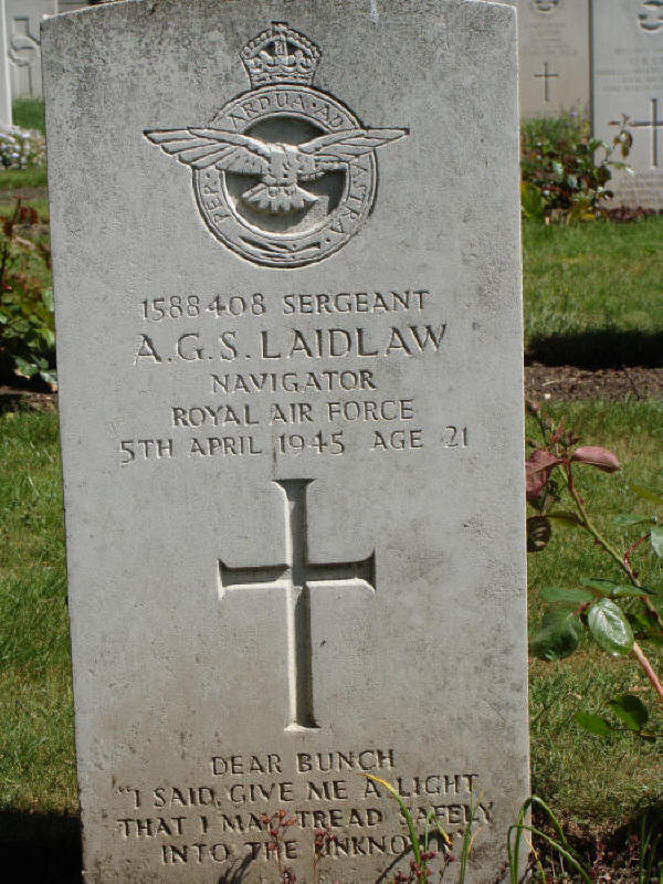 Sgt Adrian Gordon Stewart Laidlaw<br/><br /><br />died April 5th, 1945
